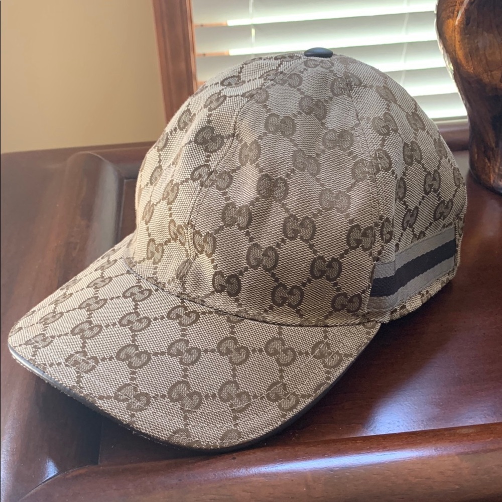 Gucci Beige Monogram Baseball Cap